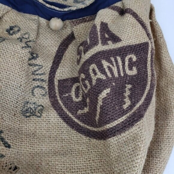Burlap Coffee Sack Shoulder Bag Lined Unique Hippie Boho Free Spirit Graphic - Picture 10 of 16